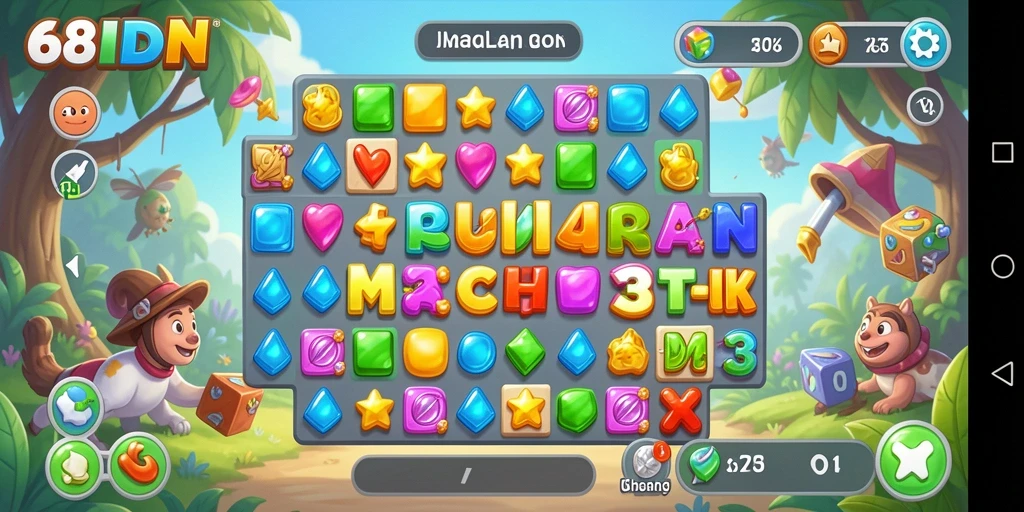 Tampilan gameplay seru dari 68IDN saat mencocokkan objek.