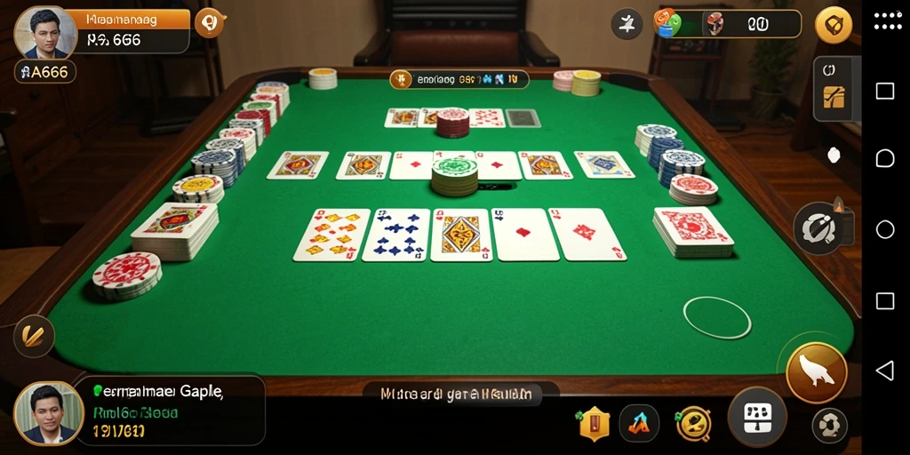 Screenshot gameplay Gaple yang seru dan interaktif.