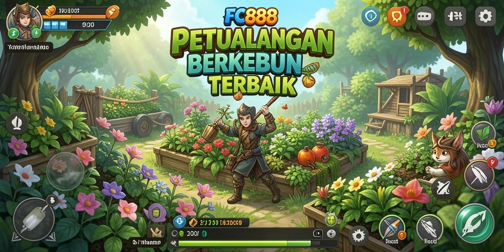 Tampilan gameplay saat berkebun di FC888 yang seru dan interaktif.