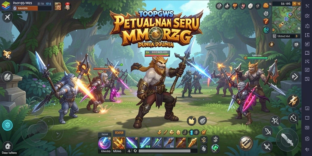 Tampilan gameplay mendalam TOOPGWS yang menampilkan pertarungan seru.