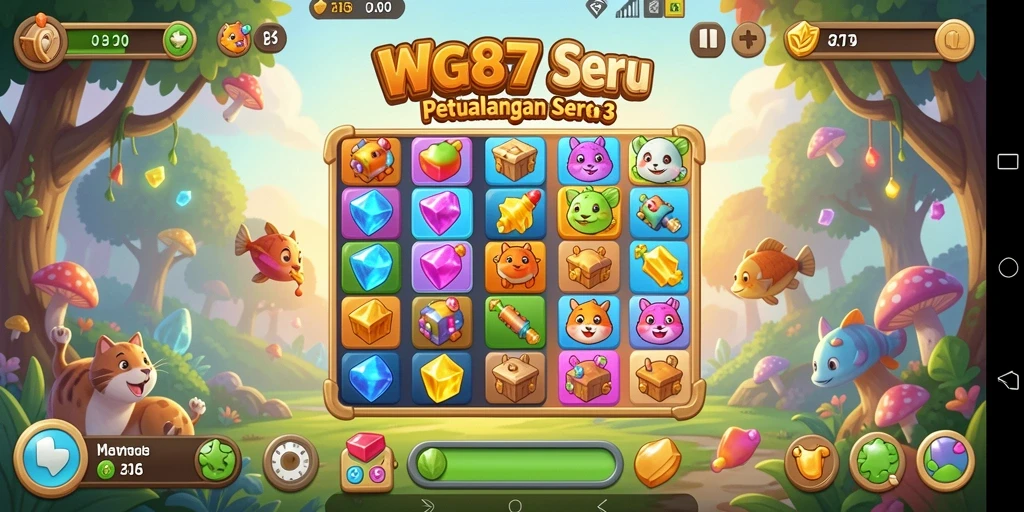 Tampilan gameplay WG87 yang penuh warna dan menantang.