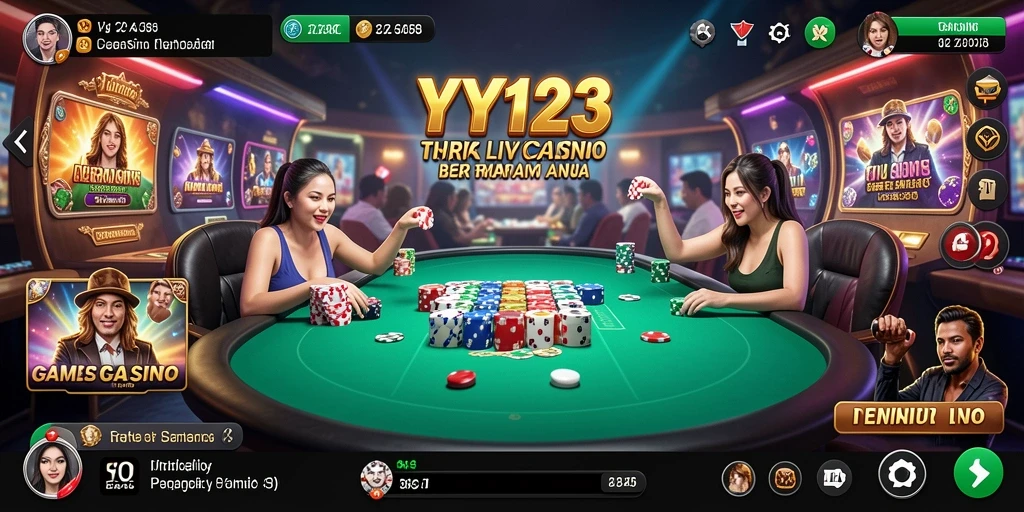Tampilan gameplay Live Casino yang mendebarkan di YY123.